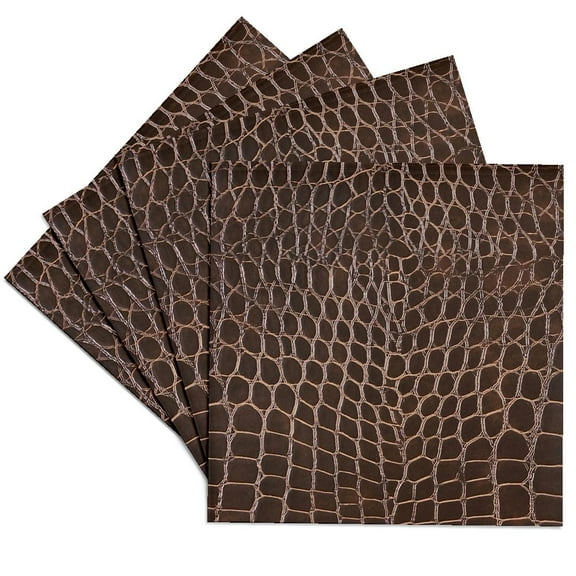 3drose, Image of Faux Dark Brown Alligator Hide, Set of 4 Ceramic Tile Coasters