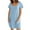 Blue, variant on ZZwxWA Womens Solid Color Casual Summer Square Neck Short Sleeve Mini Dresses with Pockets Women's Sundress