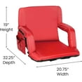 thumbnail image 2 of YEXJ Portable Stadium Chair with Armrests, Reclining Padded Back & Seat, Lightweight Metal Frame & Backpack Straps, Storage Pockets, 2 of 10