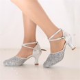 thumbnail image 2 of Akiihool Women's Pumps for Work Low Block Heels Closed Toe Dress Pumps Shoes (Silver,8), 2 of 5