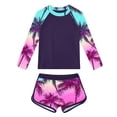 thumbnail image 5 of Yourumao Long Sleeve Rash Guard for Girl 6-15 Years Graphic Two Piece Swimsuits Raglan Crewneck Swim Tops Boyshorts Bathing Suits for Surfing, 5 of 5