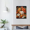 thumbnail image 3 of COMIO Canvas Print Wall Teal Pumpkin Fall Thanksgiving Harvest,Picture Prints Artwork Wall Decor,Farm Plant Retro Linen Oil Painting for Home Kitchen Bathroom Office Corridor, 3 of 4