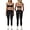 Black, variant on PISONIC Womens Workout Set Two Piece Spaghetti Straps Color Block Sports Bra Matching High Waist Leggings Gym Work Out Outfits