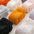 thumbnail image 4 of Hontri Socks in Clearance, Winter Women Coral Fleece Socks Middle Tube Sleeping Home Solid Calf Socks, Female Orange One Size, 4 of 8