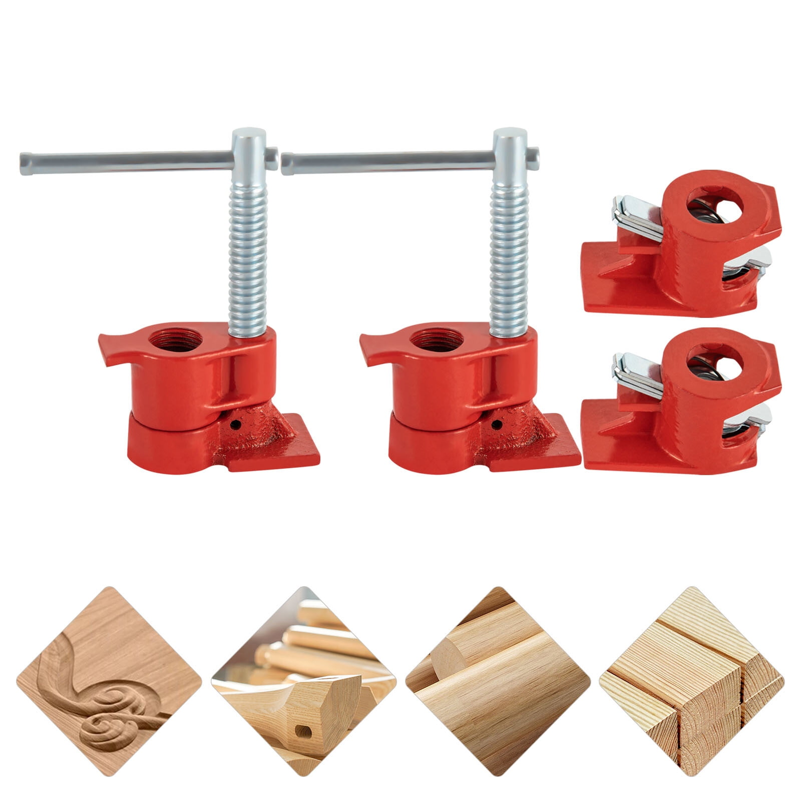 DENEST 2 Set 1/2" Wood Gluing Pipe Clamps, Heavy Duty Pipe Clamp Fixture Set for Woodworking