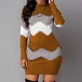 thumbnail image 5 of Vestido de manga larga con cuello alto para mujer, minivestido de punto acanalado, informal, elegante, cálido, otoño e invierno, 2024, 5 of 5
