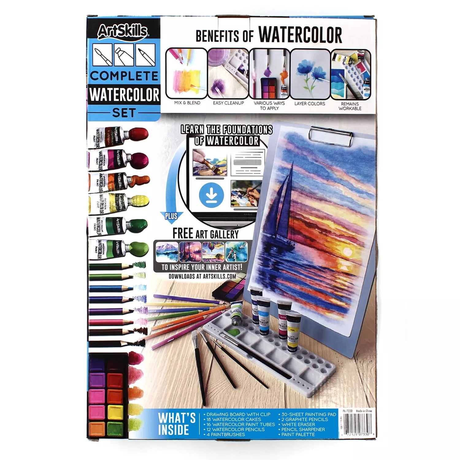 Artskills Complete Watercolor Paints Set With Easel, 57 Pieces - Walmart.com