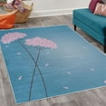 thumbnail image 2 of Allium Flower Decorative Rug, Floral Design with Swirl Lines Falling Leaves Autumn Inspired, Quality Carpet for Bedroom Dorm and Living Room, 6 Sizes, Sea Blue, by Ambesonne, 2 of 4
