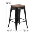 Flash Furniture 24" High Backless Black Metal Counter Height Stool with