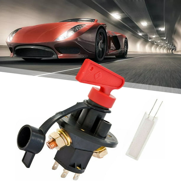 Aislador de batería de 4 terminales, terminales de batería, universal, cubierta de plástico, interruptor de apagado / corte, apto para automóvil. Yotijar interruptor de apagado del aislador