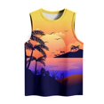 Ehtmsak Hawaiian Tank Top Women Crew Neck Sleeveless T Shirts Loose Fit