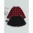 thumbnail image 4 of GXFC Little Girls Fall Princess Dress Clothes 1T 2T 3T 4T 5T 6T Kids Girls Long Sleeve Plaid Patchwork Mesh Tulle A-line Dress Spring Autumn Dress Clothing for Children Girls, 4 of 8
