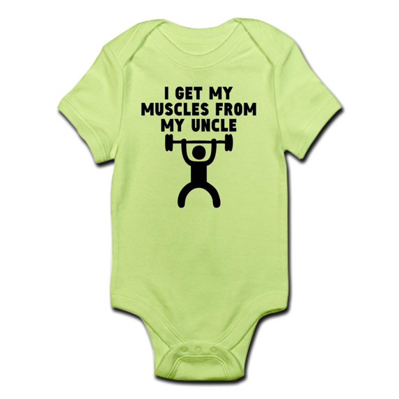 CafePress - Muscles From My Uncle Body Suit - Baby Light Bodysuit