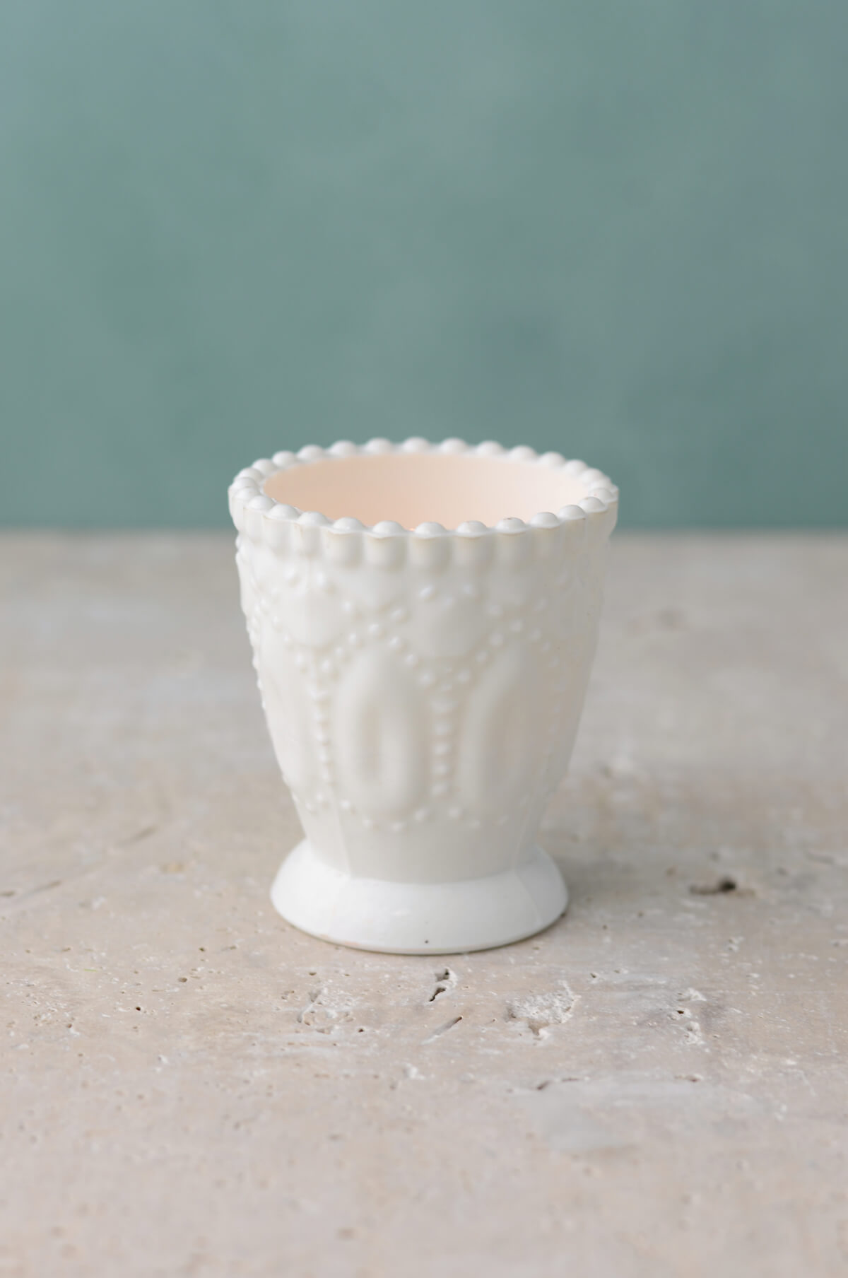 6 Hobnail Milk Glass Votive Holders
