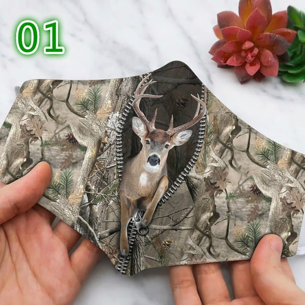 Womens Accessories Face masks NARCES Synthetic Adjustable Deer Print Mask 