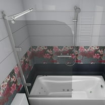 Raindrops 304 Stainless Steel Shower Glass Door Support Bar for 812mm Glass Silver Frameless Design