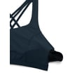 thumbnail image 4 of Sostén CRZ YOGA sin aros con copas acolchadas, escote en V y tiras, talla grande, azul marino, 4 of 4