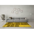 thumbnail image 3 of Ahgly Company Indoor Round Abstract Yellow Contemporary Area Rugs, 8' Round, 3 of 4