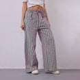 thumbnail image 5 of ZenCart Women Long Pants Low-rise Elastic Waist Adjustable Drawstring Casual Trousers with Pockets Loose Fit Wide Leg Pants, 5 of 8