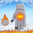 thumbnail image 1 of Women Men Warm Stretch Knitted Gloves Mittens Winter Keep Warm Knitting Golves Outdoor Riding Mittens, 1 of 4
