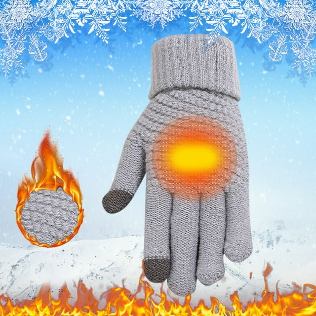 Women Men Warm Stretch Knitted Gloves Mittens Winter Keep Warm Knitting Golves Outdoor Riding Mittens
