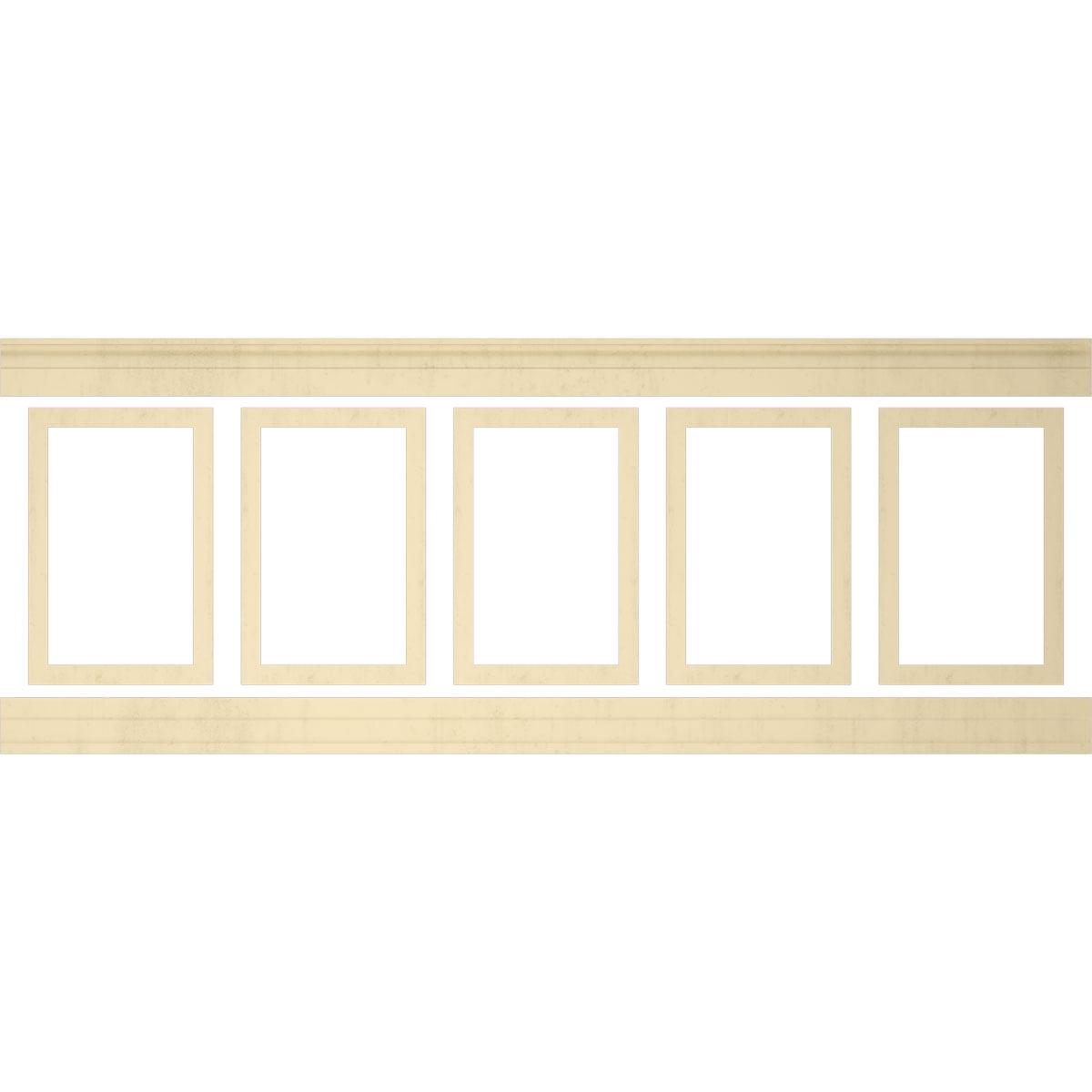 Ekena millwork 94 1/2"L (Adjustable 36"H to 40"H) Ashford Square Panel Traditional Wainscot Paneling Kit