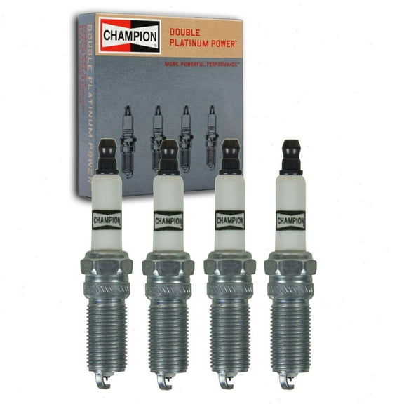 4 pc Champion Double Platinum Spark Plugs compatible with GMC Terrain 2.0L L4 2018-2020