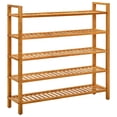 thumbnail image 1 of vidaXL Shoe Rack with 5 Shelves 100x27x100 cm Solid Oak Wood, 1 of 4