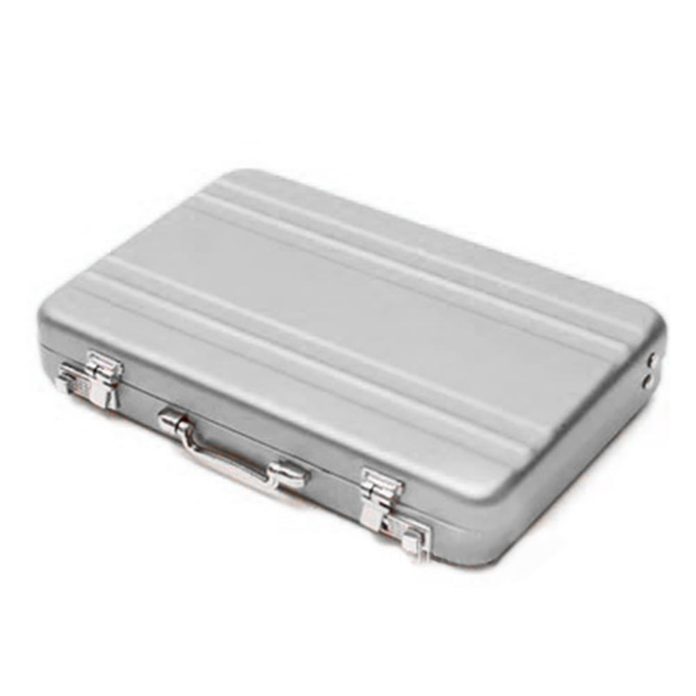 Black Mini Aluminum Suitcase Briefcase Card Holder Box Case Box 