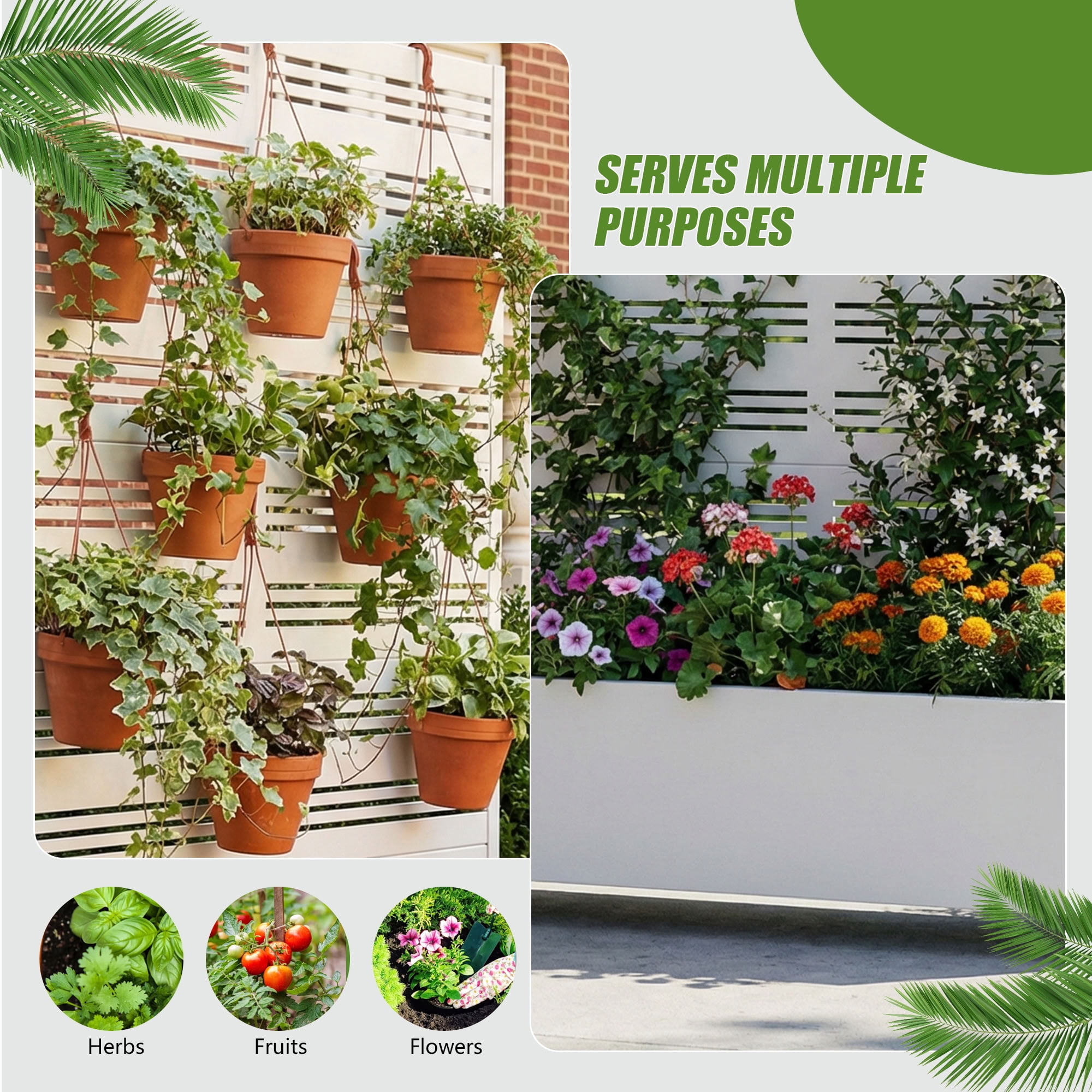 MAYEERTY 72*47in Outdoor Metal Planter Box, Modern Decorative Planter Box, Metal Garden Planter for Patio, Balcony, Yard