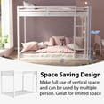 thumbnail image 3 of Kacho Bunk Bed, Full Over Full Metal Bunk Bed, Low Bunk Bed Whit Safety Full-Length Guardrail, and Ladder, No Box Spring Needed, Suitable for Teens, Bunk Bed Frame Easy Assembly, White, 3 of 7
