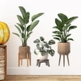 thumbnail image 2 of 2PCS Simulation of Green Plant Ornamental Potted Wall Stickers for Bedroom Living Room Office Home Decoration Wall Decals, 2 of 7