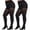 Black, variant on Manzi 2 Pairs Plus Size Opaque Tights for Women 70D Run Resistant Control Top Pantyhose