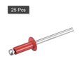 thumbnail image 3 of Unique Bargains Rivets Aveugles à Tête Ronde Plate en Aluminium de 4 Mm x 10 Mm, Pack de 25 Rouge, 3 of 5
