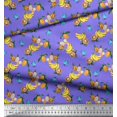 thumbnail image 2 of Soimoi Purple Silk Fabric Flowers & Mix Fruits Print Fabric by Yard 42 Inch Wide, 2 of 3
