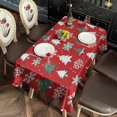 thumbnail image 2 of Red Christmas Tree and Snowflake Pattern Rectangle Tablecloth 60"x102",Waterproof Polyester Rectangle Table Cloth, Wipeable Spillproof Polyester Tablecloth for Dining, Camping, Indoor and Outdoor, 2 of 6