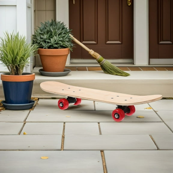WRITWAA Mini Skateboard Decks for Kids Light Brown Wood PVC 1Pcs Street Style