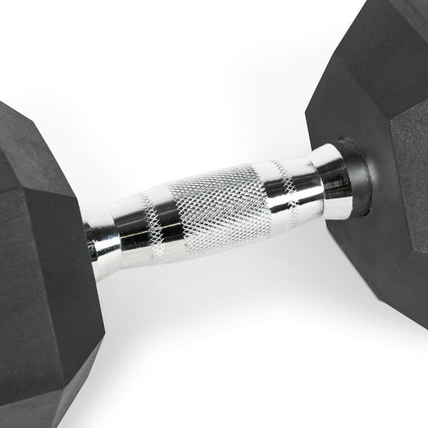 CAP 50 lb Rubber Hex Dumbbell Weight Set, Includes x 25lb