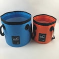 thumbnail image 2 of 2pcs 12L+20L Collapsible Bucket, Portable Folding Camping Water Storage Container & Wash Basin for Traveling, Hiking, Fishing, Boating, Gardening-Orange, 2 of 5