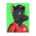 thumbnail image 2 of Cyborg Wolf Pack Hat Red Sport Jacket Blue Eye Crushed Microfiber Duvet Cover, 2 of 7