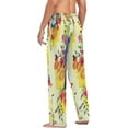 thumbnail image 5 of Yellow Sunflower with Butterflies Men's Pajama Pants Lightweight Sleepwear Bottom Lounge Pants, 5 of 6