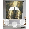 thumbnail image 3 of Golden Forest Deer Kitchen Curtains Swag Valance and Tier Curtains Set 24 Inch Length, Fantasy Vintage Nature Scenery Rod Pocket Drape Panels Pair Swag Curtain for Bathroom/Cafe/Window, 3 of 6
