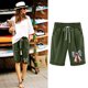 thumbnail image 2 of Pantalones de Cintura Elásticos para Mujeres, Día de la Independencia Impreso Casual Medio Cortos con Bolsillos para Diarios Y Al Mar, 2 of 3