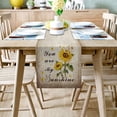 thumbnail image 2 of Table Runner Dresser Scarves 72 Inch Long, Farm My Sunshine Sunflowers Linen Dining Table Runners Floral on Vintage Old Letter Tabletop Scarf for Wedding Holiday Party Kitchen, 2 of 7