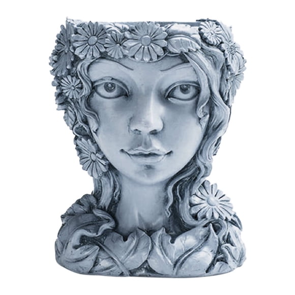 Flower Pots with Drainage Indoor Plants Head Planter Face Flower Pot Decorative Girl Statue Planter Pot Indoor Outdoor Artificial Flowers Plants for Outdoor Planters