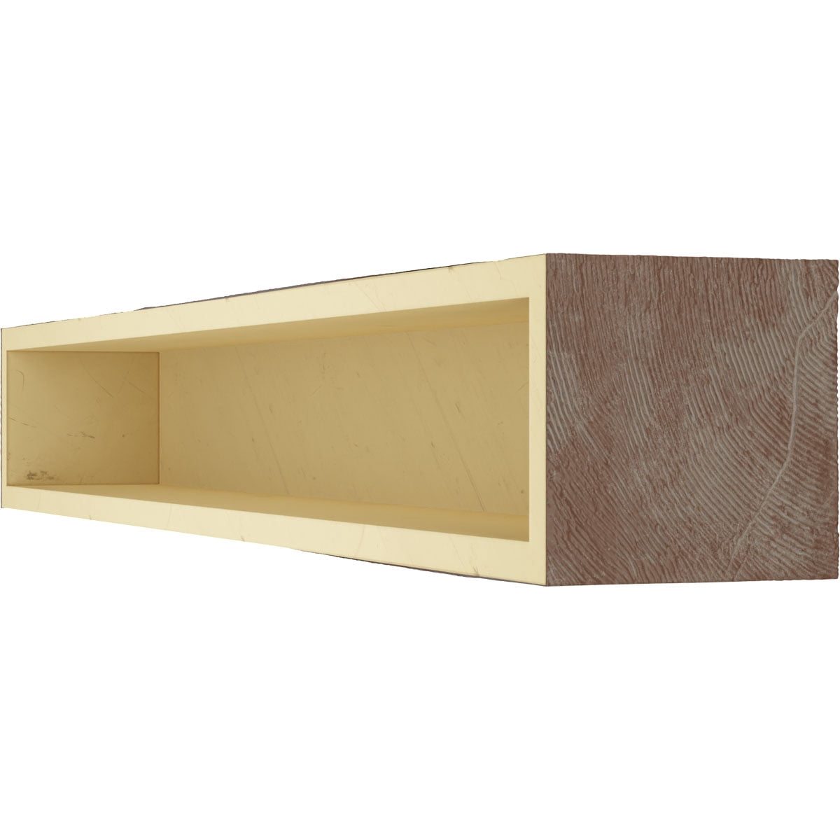 Ekena Millwork 6"H x 8"D x 72"W Knotty Pine Faux Wood Fireplace Mantel, Aged Pecan