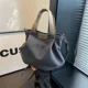 thumbnail image 2 of Bolso de mano con cremallera plisada, bolso de hombro informal, 2024, nuevo bolso de lona de gran capacidad de alta calidad con hilo de coser para mujer, bolsos estéticos, 2 of 5