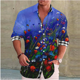 thumbnail image 3 of Camisa informal novedosa con estampado de rosas para hombre, con estampado de San Valentín, para uso diario, con solapa, manga larga, color rojo, tallas S a 5XL, envío rápido, 3 of 5