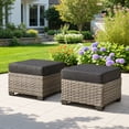 thumbnail image 3 of Ovios 9 Pieces Outdoor Patio Sectional Furniture with 54" Gas Propane Fire Pit Table All-Weather Rattan Wicker Conversation Set with Swivel Glider Rocking Chair for Backyard, 3 of 10