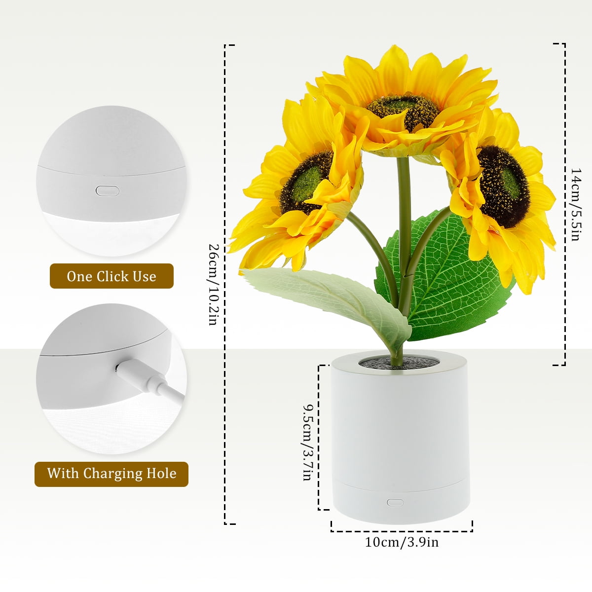 Sunflower Rat Lamp on a Stand US|CA Plug | Accent Lamp | Home Decor Lamp | Room sale Lighting | Housewarming Gift | Nursery Lamp